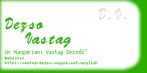 dezso vastag business card